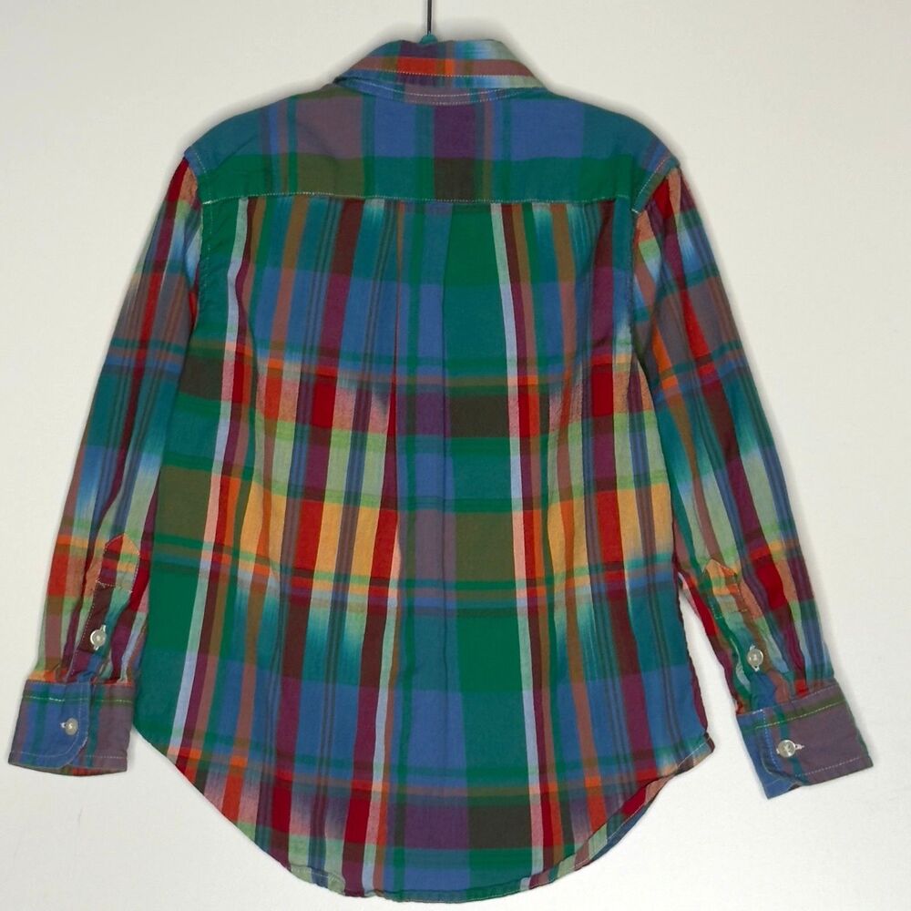 Polo Ralph Lauren Plaid Cotton Madras Long Sleeve Button Down Shirt Boys Size 3T - Picture 6 of 7